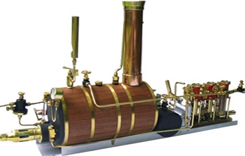 Moteur Vapeur Bicylindre - Chaudière + Hélice - Pour Bateau Modèle - Neuf